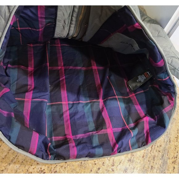 New! Joules Women US4 UK8 Rosedale Gray Quilted Jacket Plaid Lined Corduroy Trim - Picture 8 of 16